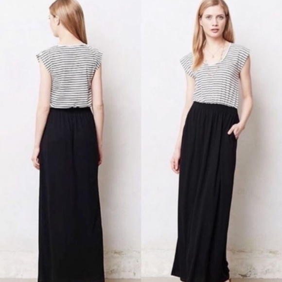 Anthropologie Dresses & Skirts - 💫 ANTHROPOLOGIE LILKA Black Striped Maxi Dress M